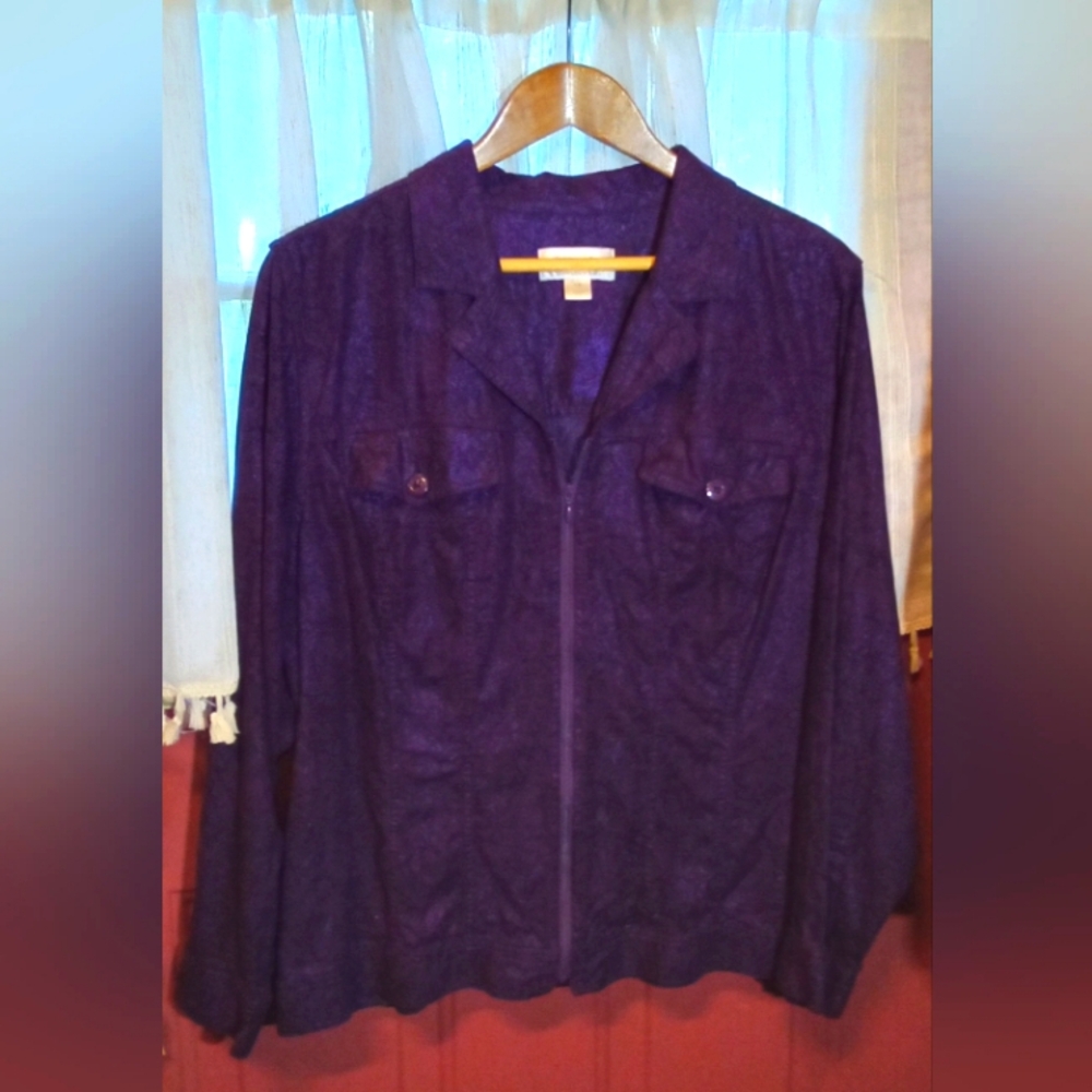CJ Banks Dark Purple Zip Jacket